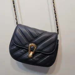 ブラック キルティング チェーン ミニバッグ 61086