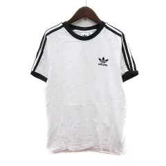 アディダスオリジナルス adidas originals カットソー Tシャツ クルーネック ライン ロゴ刺繍 半袖 S 白 ホワイト /MN