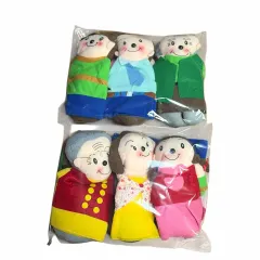(新品) 家族 ハンドパペット 6種 セット - ロールプレイ 人形劇