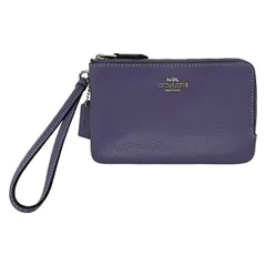 COACH(コーチ) リストレット ダブルコーナージップリストレット F87590 ダークブラウン×レッド×パープル レザー