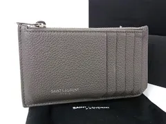 SAINT LAURENT サンローラン コイン カードケース フラグメントケース 458583 グレー レザー ユニセックス