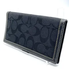 コーチ COACH 長財布 二つ折り シグネチャー キャンバス レザー ブラック 黒 メンズ レディース ロングウォレット ブランド財布 小銭入れ カードケース 大容量 人気 定番 おしゃれ 通勤 通学 プレゼント