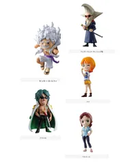 From TV animation ONE PIECE ワンピの実 第二十四海戦　全5種セミコンプリートセット　シュリンク未開封品　モンキー・D・ルフィ   &  フィガーランド・ガーリング聖  &   アラマキ  &  ナミ  &  ベルメール