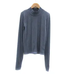 ページボーイ PAGE BOY リブカットソー 長袖 ハイネック 無地 F 青 ブルー /YS36