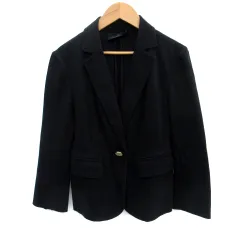イネド INED テーラードジャケット ミドル丈 七分袖 シングルボタン 11 紺 ネイビー /SM5