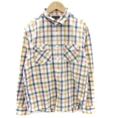 アーバンリサーチ URBAN RESEARCH カジュアルシャツ 長袖 チェック柄 マルチカラー 40 L イエロー 黄色 ネイビー 紺 /YM35