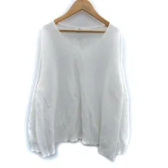 アズールバイマウジー AZUL by moussy AZUL basic ニット カットソー 長袖 Vネック S 白 ホワイト /SM23