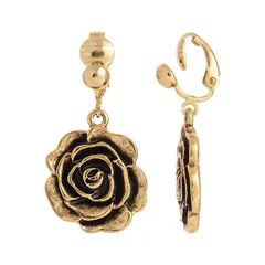 1928 レディース アクセサリー ピアス・イヤリング 1928 Flower Clip On Earrings Gold Tone ゴールド
