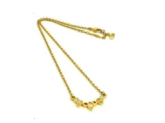 ChristianDior クリスチャンディオール ネックレス ゴールド メタル レディース ラインストーン クリップ式 美品