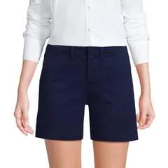 ランズエンド レディース ボトムス ハーフパンツ・ショーツ プチ ショートパンツ Petite Lands End Classic 7 Chino Shorts Deep Sea Navy ネイビー