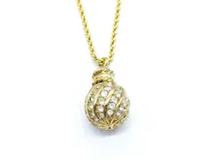 ChristianDior クリスチャンディオール ネックレス ゴールド メタル レディース ラインストーン 香水瓶モチーフ 美品