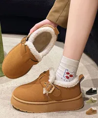 厚底ムートンブーツ 裏起毛ショートブーツ SK21583176-7164