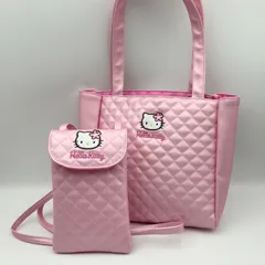 HELLO KITTY ハローキティ バッグ 2点セット キルティング トートバッグ ショルダーバッグ ポーチ ピンク くじ レディース BAG 鞄 カバン SQ-8-3