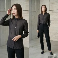 HELMUT LANG【P】シアーシャツ ダークブラウン系 XS ウール 高級品のサムネイル