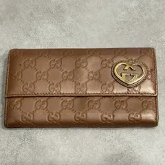 GUCCI グッチ シマ GG ハート インターロッキングG 長財布 二つ折り ロングウォレット レザー レディース 251861 0959 ゴールド金具 小銭入れあり カード収納多数 フラップ 人気 定番 ウォレット サイフ 財布