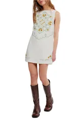 フリーピープル レディース ボトムス カジュアルパンツ ミニワンピース ミニ 刺繍 Free Peoplelectric Garden Embroidered Minidress Ivory Combo アイボリー