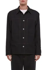 ヘルムート ラング メンズ アウター ジャケット・ブルゾン ウール シャツ Helmut Lang Wool Gabardine Trucker Shirt Jacket Navy Melange ネのサムネイル