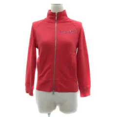 ポロジーンズ ラルフローレン POLO JEANS ブルゾンジャケット ミドル丈 スタンドカラー ロゴプリント 裏起毛 M 赤 レッド 紺 ネイビー /YS27