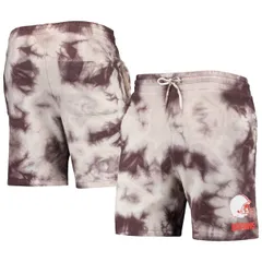 ニューエラ メンズ ボトムス ハーフパンツ・ショーツ ショートパンツ Mens New Era Brown Cleveland Browns TieDye Shorts Brown ブラウンのサムネイル