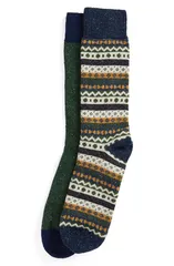 バブアー メンズ アンダーウェア 靴下 ウール Barbour Assorted 2Pack Neppy Fair Isle Wool Blend Socks Multi Green グリーン