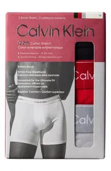 カルバンクライン メンズ アンダーウェア ボクサーパンツ コットン Calvin Klein Icon 3Pack Stretch Cotton Boxer Briefs Red Black Grey ブラック
