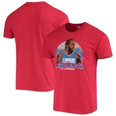 フォーティーセブン メンズ トップス Tシャツ グラフィック 47 Mens Kawhi Leonard Red LA Clippers Player Graphic TShirt Red レッドのサムネイル