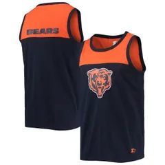 スターター メンズ トップス シャツ ダウン Menstarter NavyOrange Chicago Bears Team Touchdown Fashion Tank Top Navy ネイビーのサムネイル