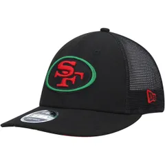 【送料無料】 ニューエラ メンズ 帽子 アクセサリー Mens New Era Black San Francisco 49ers Black Excellence Collection Trucker Low Profile 9FIFTY Snapback