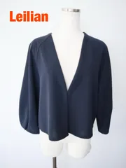 【2025年製】 Leilian　レリアン　Vネッククロップドジャケット　定価42,900円　大きいサイズ　13+　ネイビー　シンプル　大人　長袖　送料込み　6465412