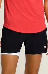 ウィルソン メンズ ボトムス ハーフパンツ・ショーツ ショートパンツ WILSON Tournament V2 Tennishorts Black ブラックのサムネイル