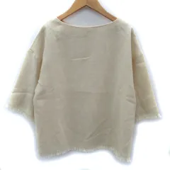 ロペピクニック ROPE Picnic カットソー 七分袖 ラウンドネック フリンジ 38 M アイボリー /SM7