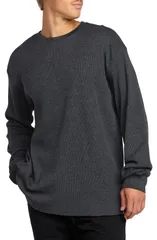 【送料無料】 ビラボン メンズ Tシャツ トップス Essential Thermal Long Sleeve TShirt Black Heather