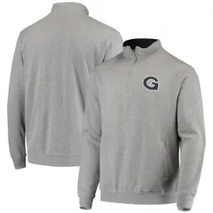 コロシアム メンズ アウター パーカー・スウェット ロゴ ジャケット Mens Colosseum Heathered Gray Georgetown Hoyas Tortugas Logo QuarterZip Jacket Heather Gray グレー