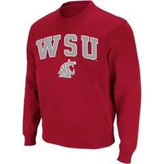 コロシアム メンズ アウター パーカー・スウェット クルーネック シャツ ロゴ Mens Colosseum Crimson Washington State Cougars Arch Logo Crew Neck Sweatshirt Crimson クリム