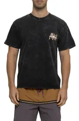 マウイアンドサン メンズ トップス Tシャツ コットン グラフィック Maui Sons Maui Tag Mineral Wash Cotton Graphic TShirt Black ブラックのサムネイル