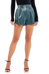 グレー ラブ レディース ボトムス ハーフパンツ・ショーツ ショートパンツ レザー フェイクレザー Grey Lab Shiny Faux Leather Shorts Jade