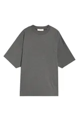 フィアオブゴッド メンズ トップス Tシャツ コットン 刺繍 Fear of God Essentials Embroidered Classic Short Sleeve Cotton TShirt Charcoal Heather チャコール