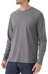 【送料無料】 パクト メンズ Tシャツ トップス Organic Softspun Long Sleeve Tee Medium Grey Heather