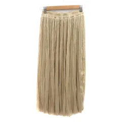 ビームスハート BEAMS HEART プリーツスカート ロング丈 マキシ丈 ベージュ /YK4