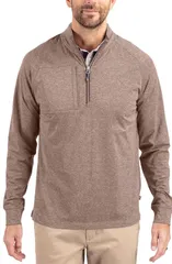 カッターアンドバック メンズ アウター パーカー・スウェット ハーフジップ Cutter Buck Adapt Heather Quarter Zipullover Texas Orange Heatのサムネイル