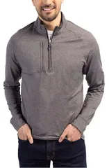 カッターアンドバック メンズ アウター パーカー・スウェット ハーフジップ Cutter Buck Adapt Heather Quarter Zipullover Black Heather ブラッのサムネイル