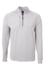 カッターアンドバック メンズ アウター パーカー・スウェット ハーフジップ Cutter Buck Adapt Heather Quarter Zipullover Polished Heatherのサムネイル