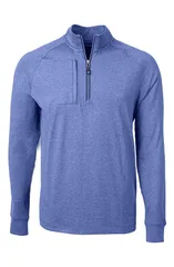 カッターアンドバック メンズ アウター パーカー・スウェット ハーフジップ Cutter Buck Adapt Heather Quarter Zipullover Tour Blue Heatherのサムネイル