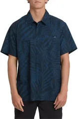 ビラボン メンズ トップス シャツ プリント Billabong Surftrek Print Short Sleeve ButtonUp Shirt Mid Blue ブルー