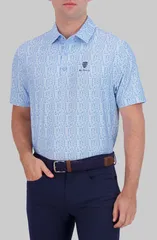 ベンシャーマン メンズ トップス ポロシャツ Ben Sherman Watercolor Geo Performance Golf Polo Light Blue ブルーのサムネイル