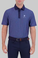 ベンシャーマン メンズ トップス ポロシャツ Ben Sherman Retro Geo Performance Golf Polo Coral コーラルのサムネイル