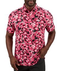 블랙 로버 맨즈 탑스 폴로 셔츠 Black Clover Camo Mix Polo Pink 핑크