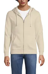 ランズエンド メンズ アウター パーカー・スウェット Lands End Seriousweats Full Zip Hoodie Flax Heather ヘザーのサムネイル