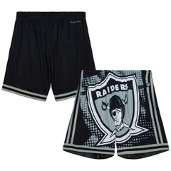 ミッチェルネス メンズ ボトムス ハーフパンツ・ショーツ ショートパンツ Mens Mitchell Ness Black Las Vegas Raiders Big Face 70 Fashionのサムネイル