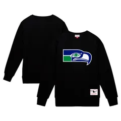 ミッチェルネス メンズ アウター パーカー・スウェット シャツ フリース Mens Mitchell Ness Black Seattle Seahawks Basic Fleece Pulloverのサムネイル